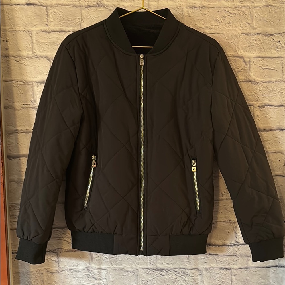 Black Quilted style Bomber Jacket SHEIN… Medium?